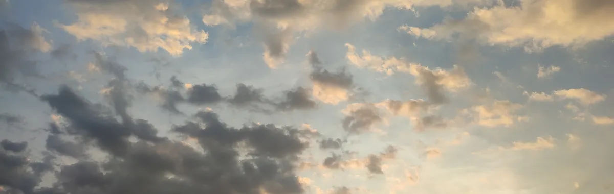 A stunning cloudscape with a blue sky and soft white clouds over Bien Hoa, Vietnam.
